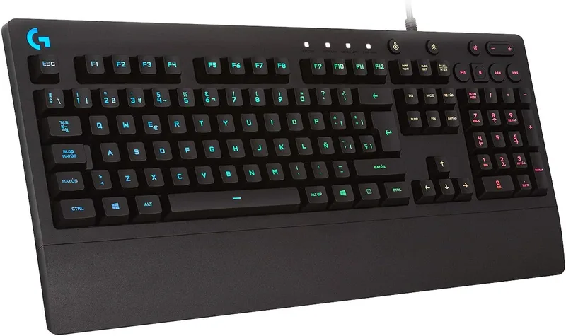 Logitech G ▫️ Teclado para jogos G213 Prodigy, RGB LIGHTSYNC, teclas retroiluminadas, resistente a salpicos, teclas personalizáveis, controlos multimédia dedicados, disposição QWERTY ES - Preto