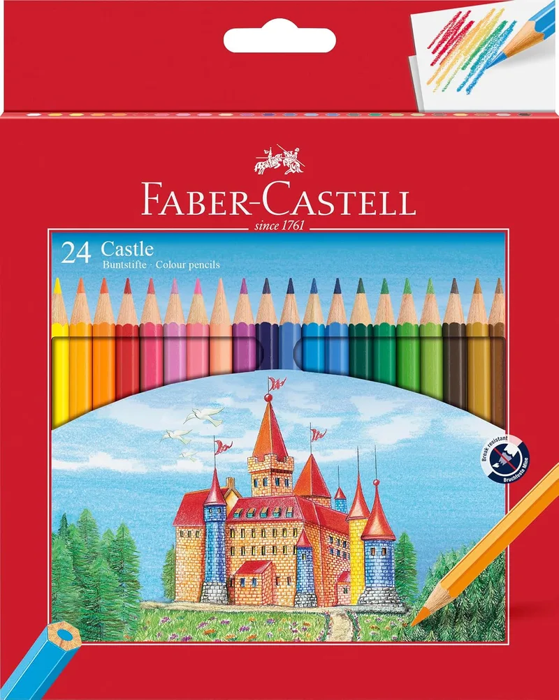 Faber-Castell ▫️ Conjunto de lápis de cor Castle com 24 unidades
