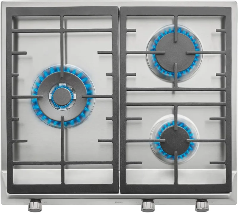 Teka ▫️ Placa de fogão a gás butano 60 cm, 3 queimadores, auto-ignição, chama exacta, queimadores de alta eficiência, modelo EX 60.1 3G AI AL DR CI