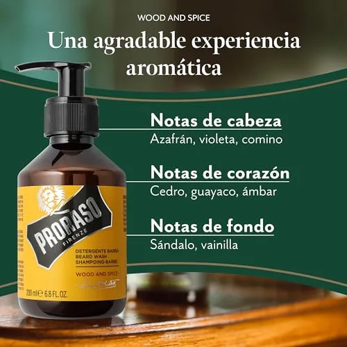 Proraso ▫️ Wood & Spice Champô para Barba, 200 ml 2