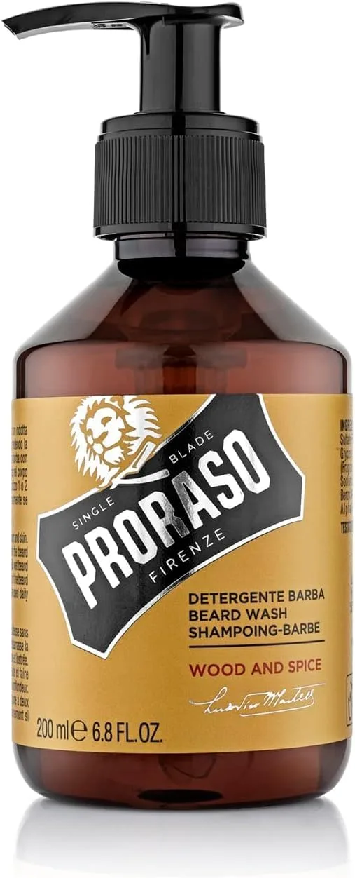 Proraso ▫️ Wood & Spice Champô para Barba, 200 ml