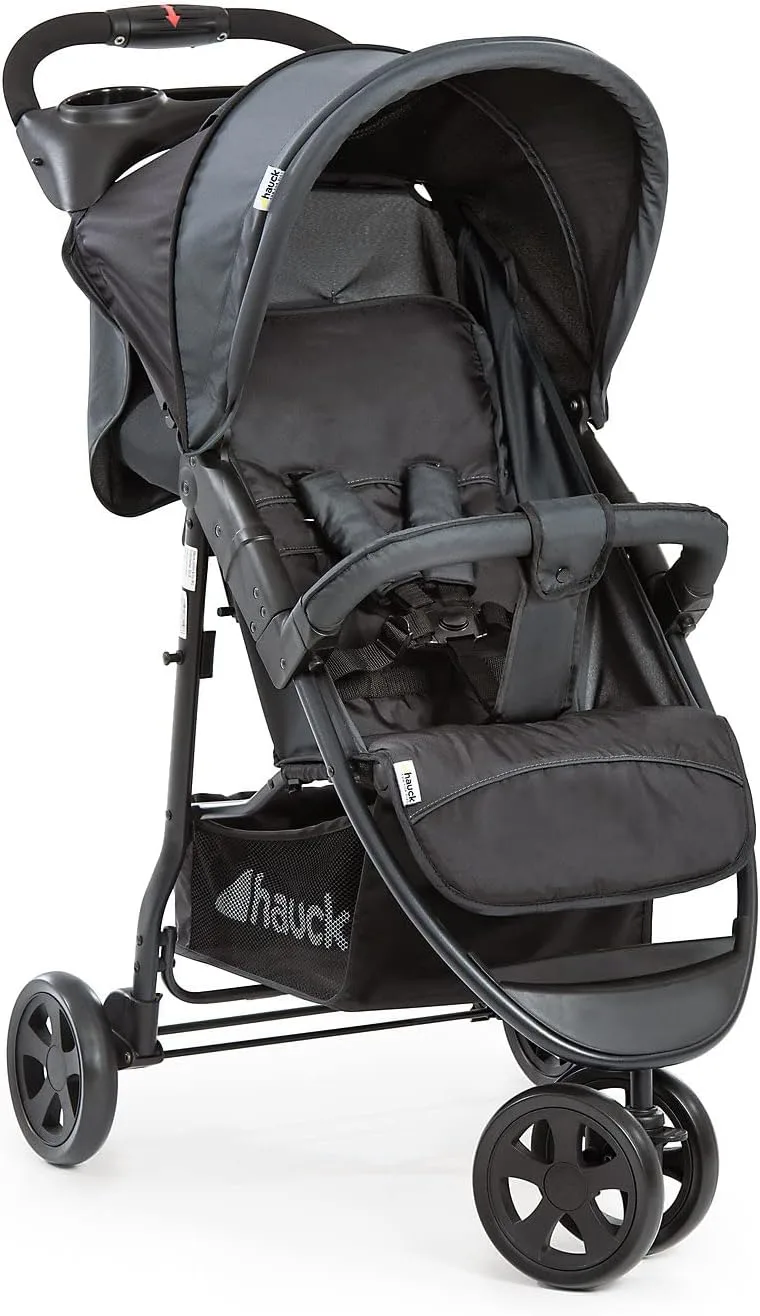 hauck ▫️ Citi Neo II Ultralight 3-Wheel Pushchair - Carrinho de passeio leve até 22 quilos - Carrinho de bebé desde o nascimento - Recliner - Dobrável com uma mão - Cesto XL até 3 kg - Preto