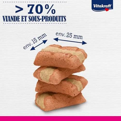 Vitakraft ▫️ Cat YUMS, guloseimas para gatos, snack macio para gatos recheado com salmão, em saco com fecho, tamanho para armazenamento, sem adição de açúcar (9 x 40 g) 4