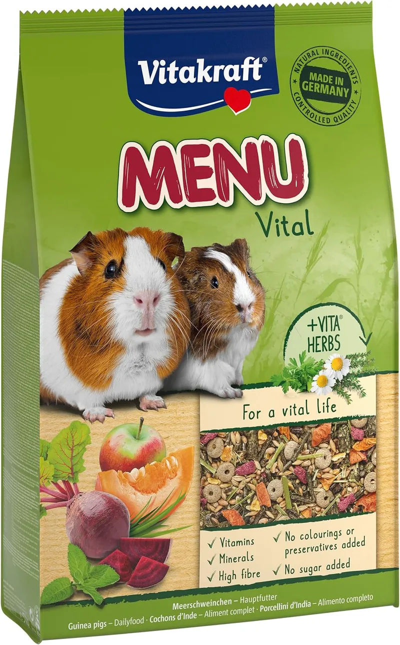 Vitakraft ▫️ Menu Vital, ração para porquinhos-da-índia, vegetais e ervas (1 x 5 kg)