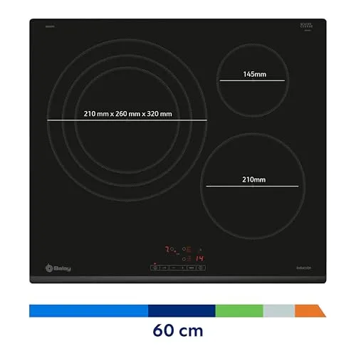 Balay ▫️ Placa de indução, 60 cm, Zona de 32 cm, Preto, 3EB967FR 3
