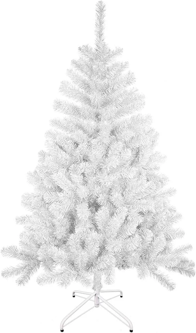 SOLAGUA NAVIDAD ▫️ SOLAGUA Árvore de Natal Artificial com Efeito Brilhante, Árvores com Folhas de Espumilão, de 120 cm a 210 cm, de Primeira Qualidade, com Aspecto Super Natural e Suporte Metálico.(Branco Brilhante, 180 cm, 477 ramos)