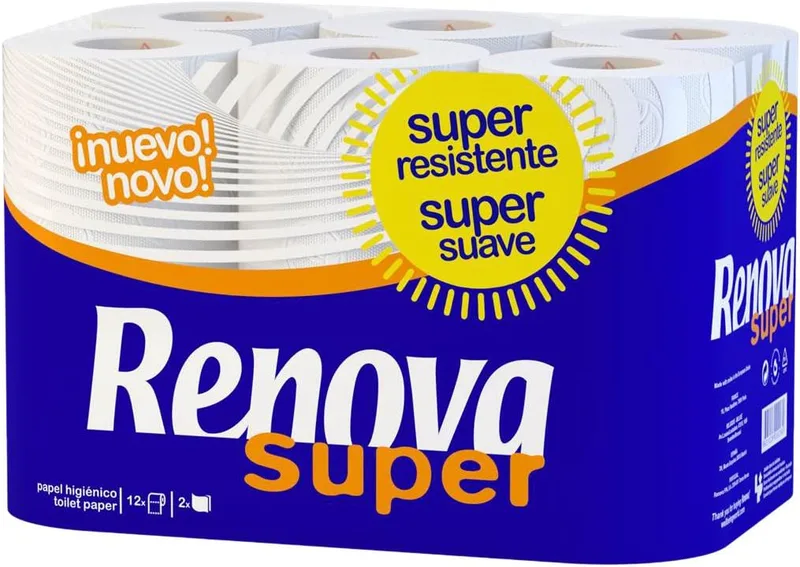 RENOVA ▫️ Papel Higiénico Super Branco - 12 rolos