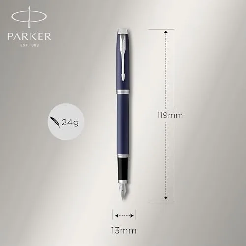 PARKER ▫️ Caneta de tinta permanente IM | Azul mate | Ponta fina com cartucho de tinta azul | Caixa de presente 3