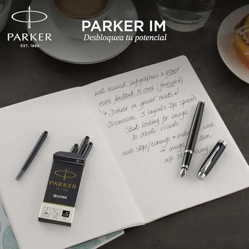 PARKER ▫️ Caneta de tinta permanente IM | Azul mate | Ponta fina com cartucho de tinta azul | Caixa de presente 6
