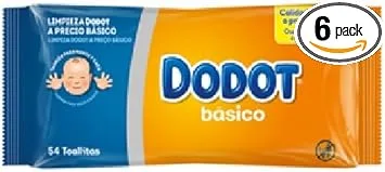DODOT ▫️ Toalhitas básicas de recarga, 54 unidades - Embalagem de 6 (total de 324 unidades),
