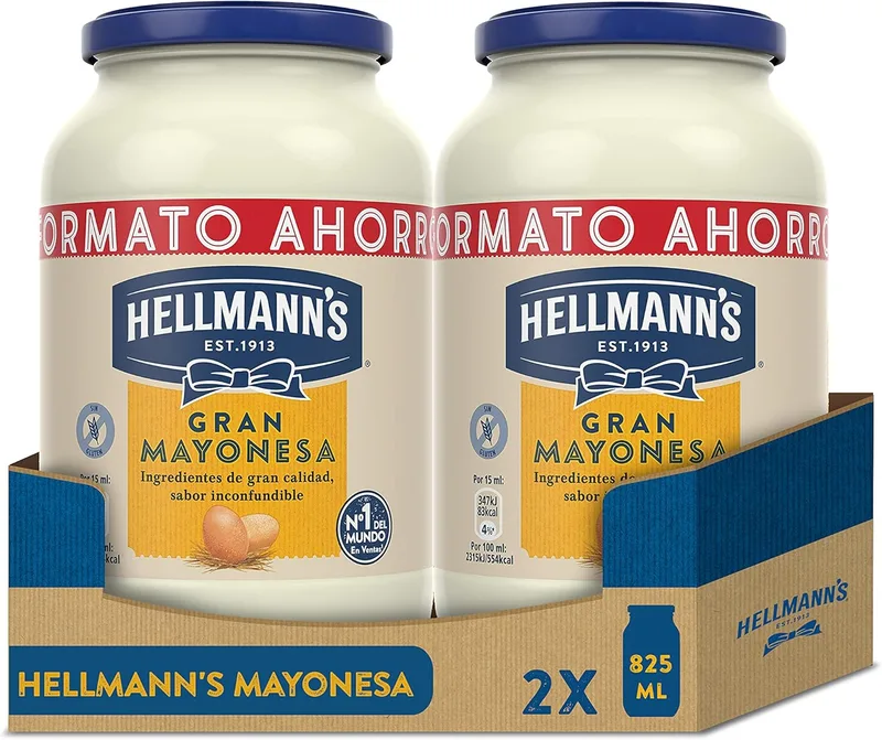 Hellmann's ▫️ Frasco de maionese Gran 825ml - Embalagem de 2