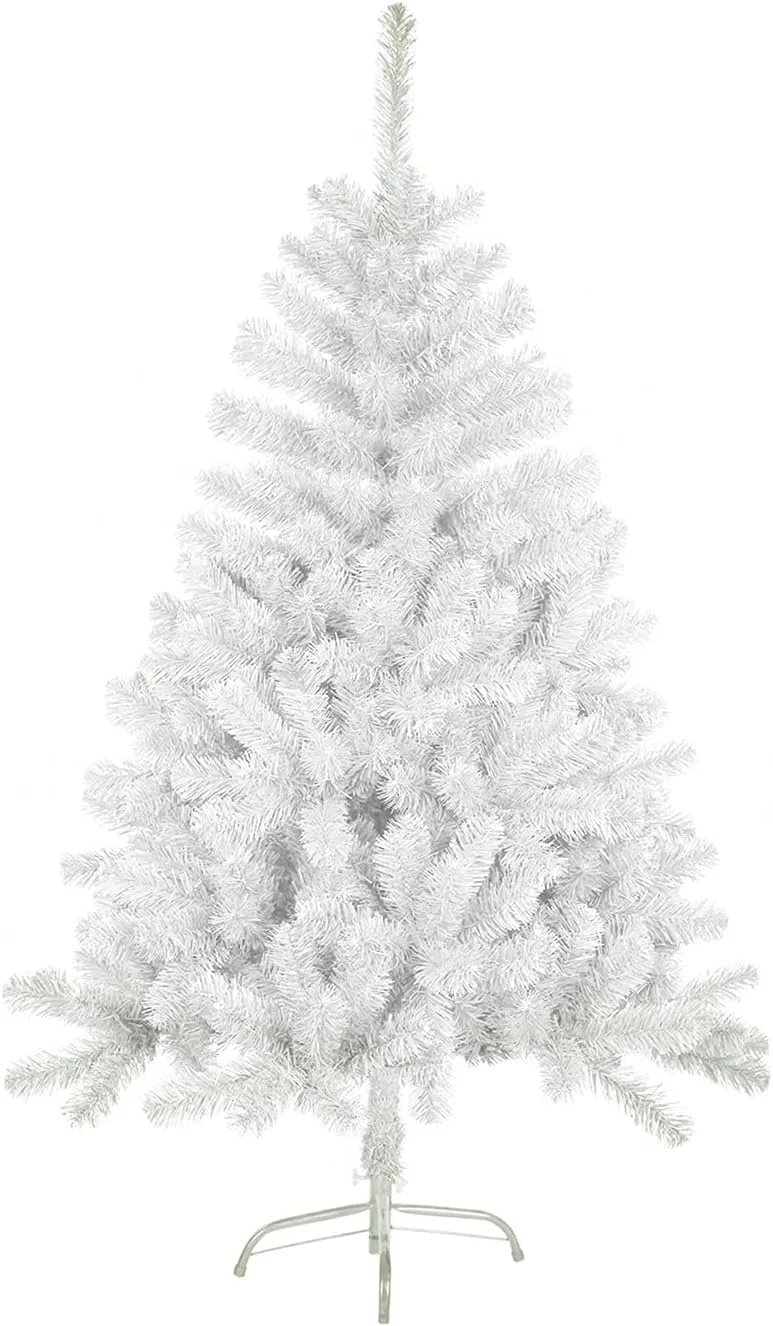 SOLAGUA NAVIDAD ▫️ SOLAGUA Árvore de Natal Artificial com Efeito Brilhante, Árvores com Folhas de Espumilão de 120 cm a 210 cm de Primeira Qualidade, Super Natural com Suporte Metálico.(Branco Brilhante, 150 cm, 293 ramos)