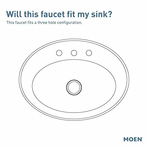 Moen ▫️ Torneira de casa de banho Gibson de duas alças, modelo Arc alta - 6150, cromada, 1 3