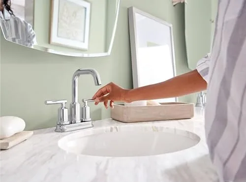Moen ▫️ Torneira de casa de banho Gibson de duas alças, modelo Arc alta - 6150, cromada, 1 6