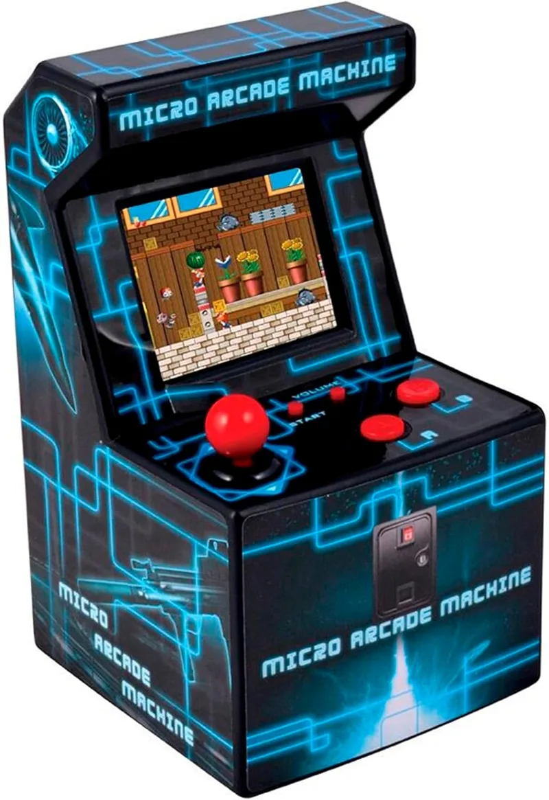 ITAL ▫️ Mini consola Arcade portátil com 250 jogos Presente perfeito para crianças e adultos com design retro (azul)