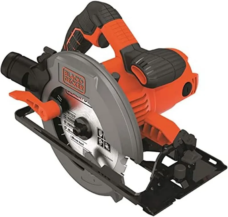Black+Decker ▫️ Serra Circular 1500 W, velocidade de 5 500 rpm, diâmetro do disco de 190 mm, corte em bisel de 0 a 45°, inclui guia lateral para corte reto e chave hexagonal, CS1550