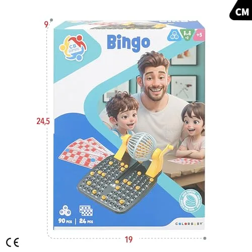 ColorBaby ▫️ 43313 - Jogo de bingo, Jogos de mesa para crianças, 90 bolas e 24 cartões, Dimensões: 17 x 24 x 12 cm, para 2 jogadores, a partir dos 5 anos 6