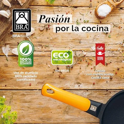 BRA ▫️ Efficient Orange | Conjunto de 3 frigideiras de 18, 22 e 26 cm 6
