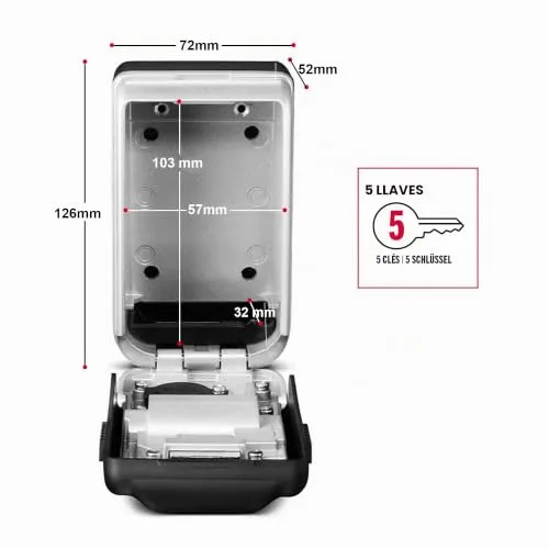Master Lock ▫️ Cofre para chaves com retroiluminação [Médio] [Montagem na parede] - 5425EURD - Cofre de segurança, com retroiluminação + Fixação na parede 2