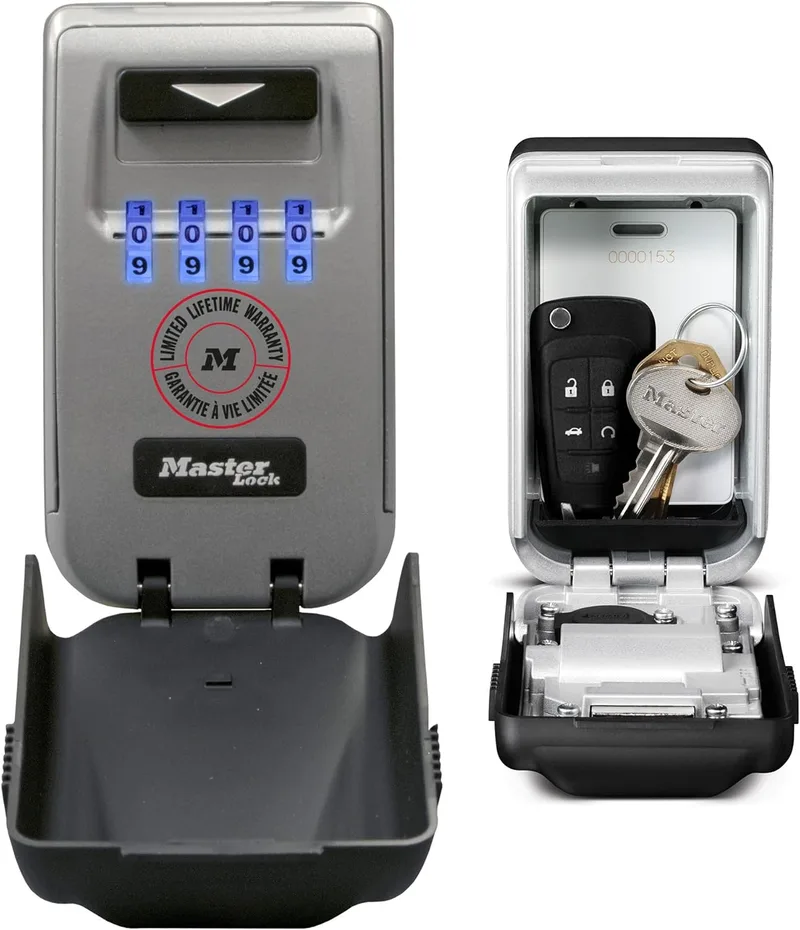 Master Lock ▫️ Cofre para chaves com retroiluminação [Médio] [Montagem na parede] - 5425EURD - Cofre de segurança, com retroiluminação + Fixação na parede
