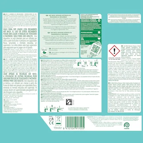 Air Wick ▫️ Elétrico: Aparelho e recarga de ambientador automático elétrico, essência para a casa com aroma a Nenuco - 1 aparelho e 1 recarga; 3
