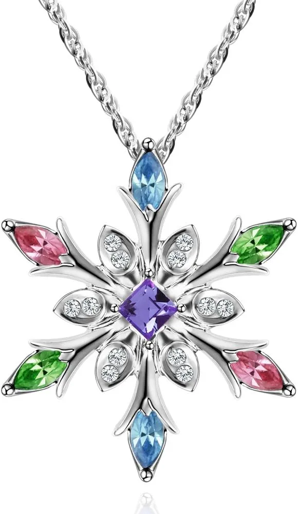 murtoo ▫️ Colar de pingente de floco de neve decorado com cristal para mulher, em caixa de jóias