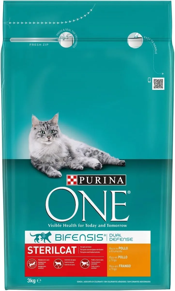PURINA ONE ▫️ Bifensis Alimento para Gatos Adultos Castrados com Frango, Saco 2,8kg