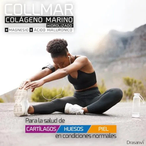 Drasanvi ▫️ COLLMAR Colagénio Marinho Hidrolisado com Ácido Hialurónico, Magnésio e Vitamina C | para cartilagens, ossos e pele | Dose elevada: 9 717 mg/dia | 300 g de pó = 28 dias | Sabor a limão 2
