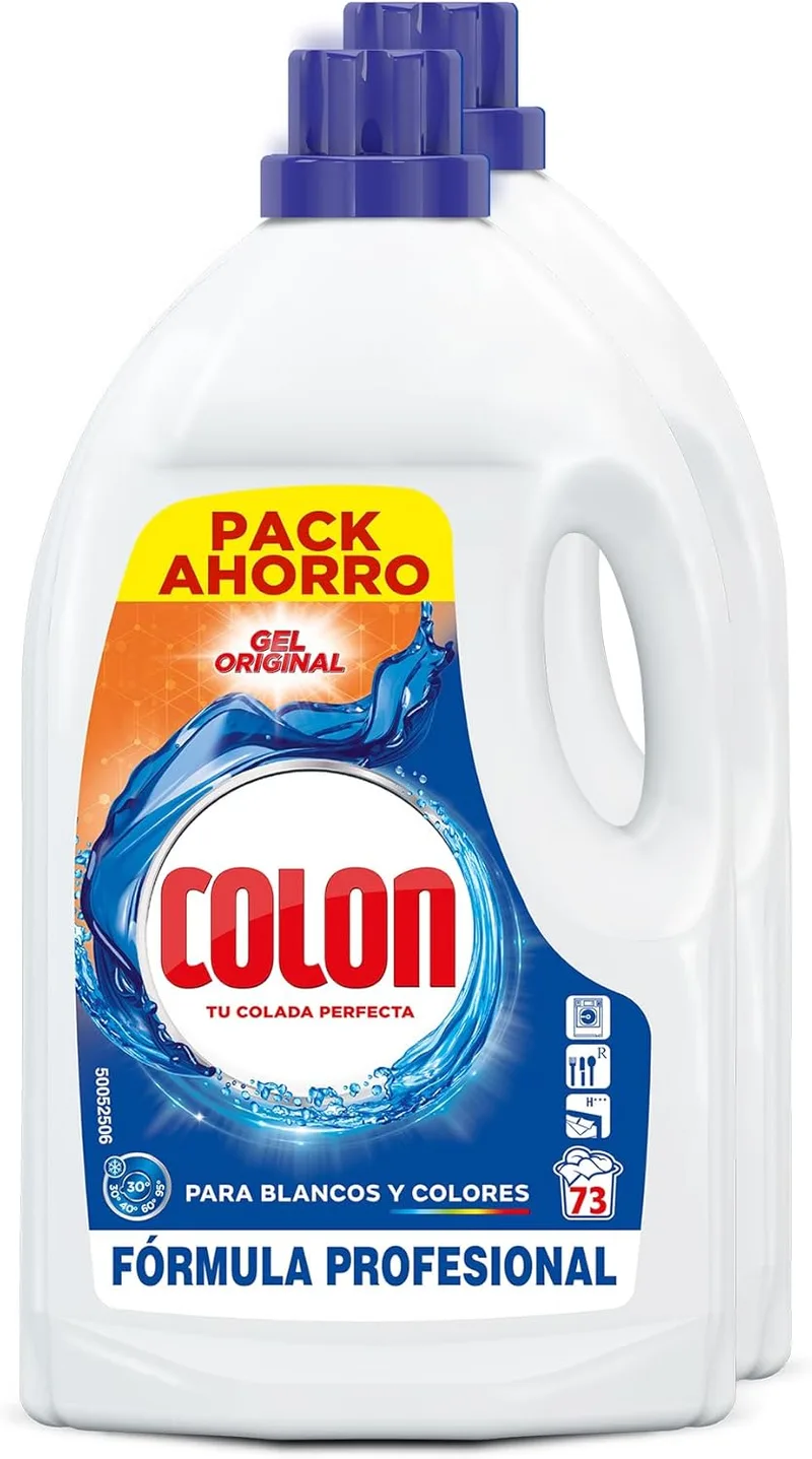 Colon ▫️ Original, detergente líquido profissional para máquina de lavar roupa, embalagem de 2, 9,8 L | 146 lavagens, Smartpack, 8,5 meses de limpeza e frescura