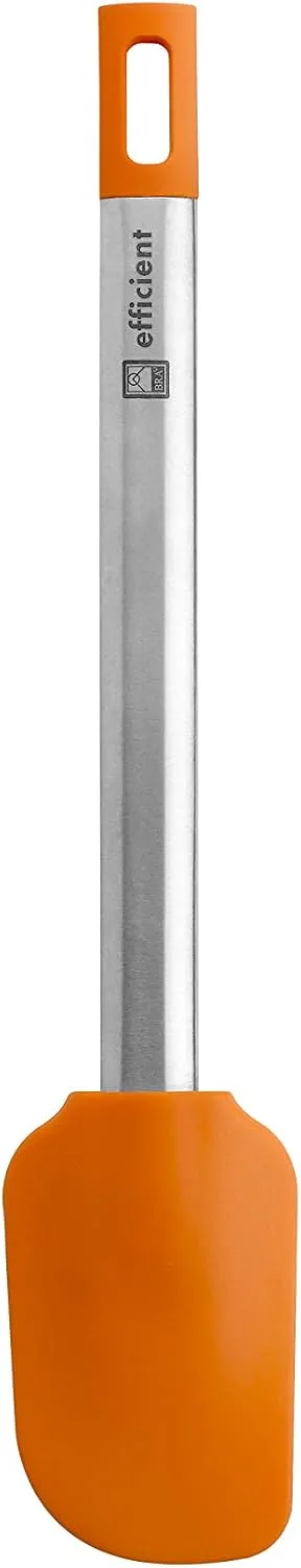 BRA ▫️ Efficient Efficient Kitchen Tongue Língua de pasteleiro, aço inoxidável, nylon e silicone, laranja, 27,5 cm