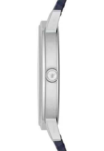 Emporio Armani ▫️ Relógio para homem, mecanismo de três ponteiros com data, caixa de 41 mm em aço inoxidável prateado com bracelete em pele, AR1692, 3