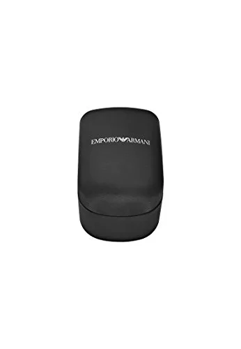 Emporio Armani ▫️ Relógio para homem, mecanismo de três ponteiros com data, caixa de 41 mm em aço inoxidável prateado com bracelete em pele, AR1692, 4
