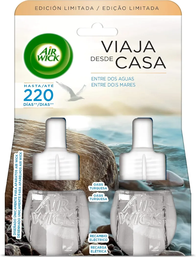 Air Wick ▫️ Electric - Recarga de Ambientador Automático Elétrico, aroma Oásis Turquesa - 2 x 19ml,