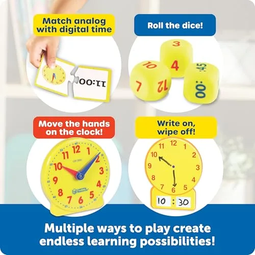 Learning Resources ▫️ Relógio Educativo – Conjunto de Atividades para Aprender a Hora Digital e Analógica – Jogo Didático para Crianças a partir dos 5 Anos 4