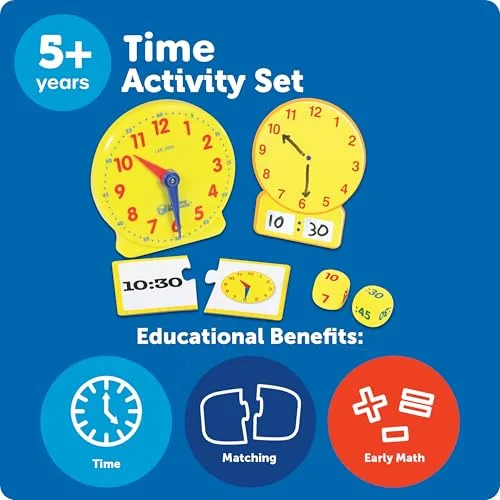Learning Resources ▫️ Relógio Educativo – Conjunto de Atividades para Aprender a Hora Digital e Analógica – Jogo Didático para Crianças a partir dos 5 Anos 5