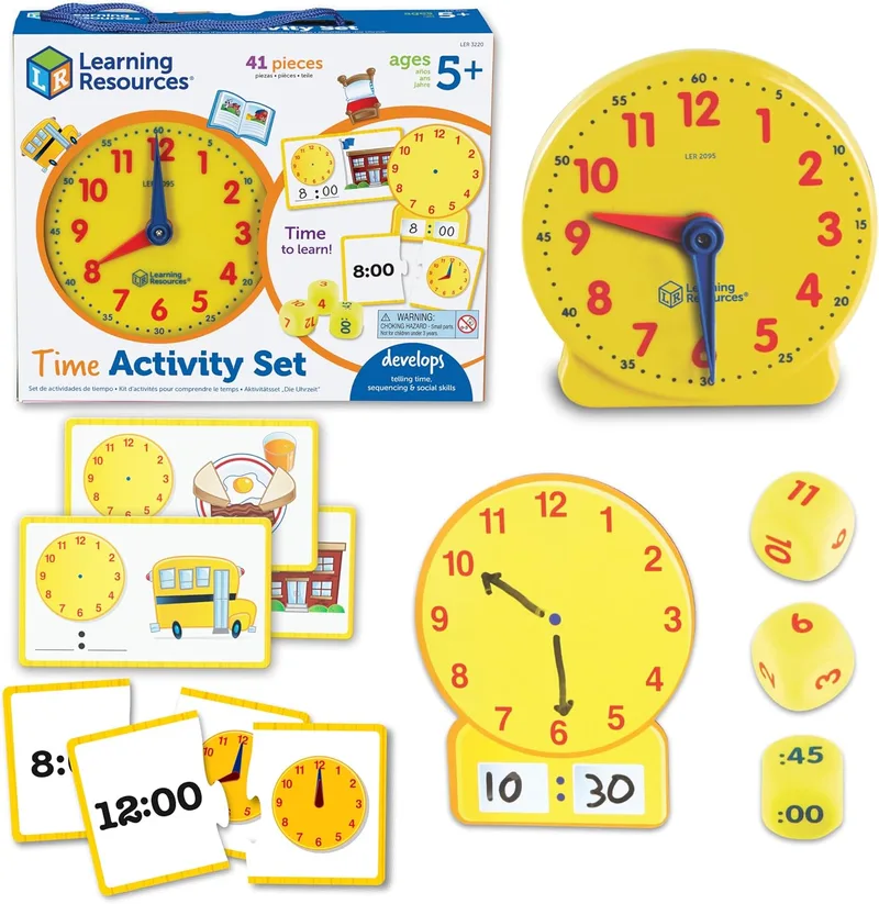 Learning Resources ▫️ Relógio Educativo – Conjunto de Atividades para Aprender a Hora Digital e Analógica – Jogo Didático para Crianças a partir dos 5 Anos