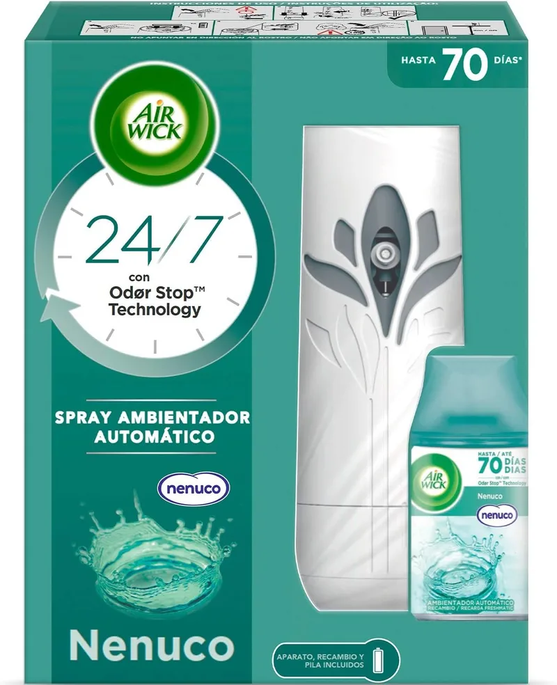 Air Wick ▫️ Freshmatic: Aparelho e recarga de ambientador em spray automático, aroma a Nenuco