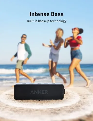 Anker ▫️ Soundcore 2: Altifalante Bluetooth portátil com som estéreo de 12 W, BassUp, resistência à água IPX7, 24 horas de reprodução, emparelhamento estéreo sem fios, para uso doméstico, ao ar livre e em viagem 5