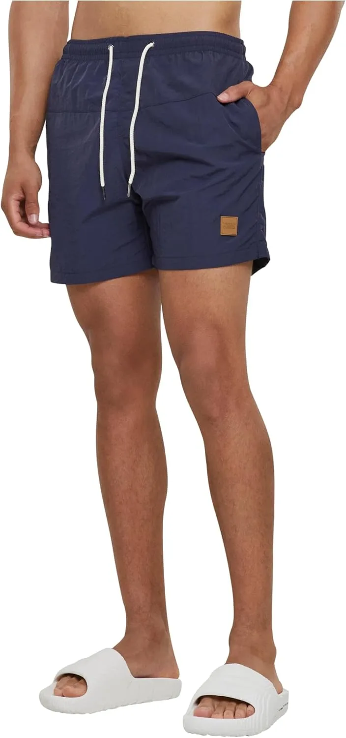 Urban Classics ▫️ Calções de banho para homem Block Swim Shorts, Calções de banho para homem, de secagem rápida, disponíveis em várias cores, tamanhos XS-5XL