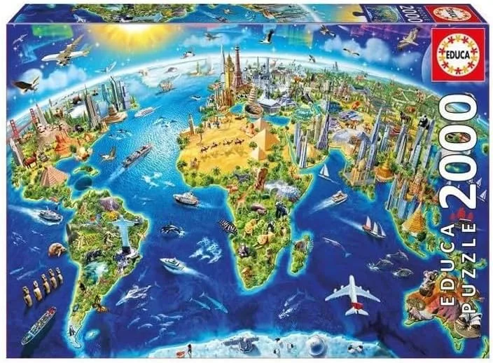 Educa ▫️ Puzzle 2000 Peças para Adultos | Símbolos do Mundo. Inclui cola para fixar o puzzle. Idade 14+ (17129)