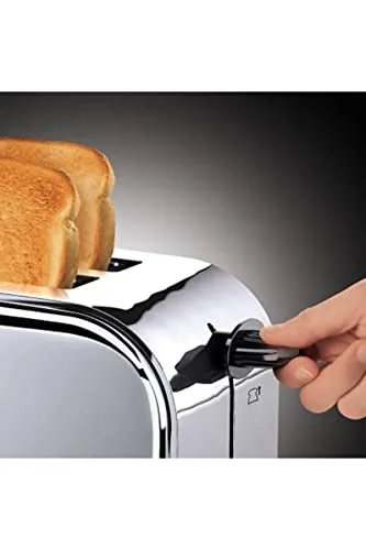 Russell Hobbs ▫️ Tostadeira Victory - 2 ranhuras longas e largas, capacidade para 4 fatias, tabuleiro recolhedor de migalhas, aquecedor de pãezinhos, funções de cancelamento e descongelamento, aço inoxidável, prateado - 23520-56 4