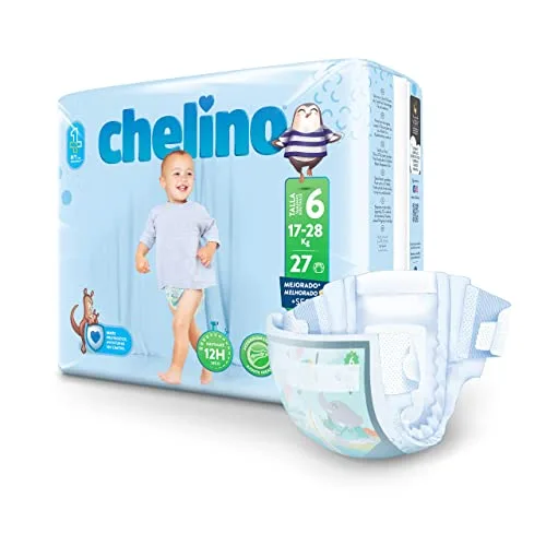 Chelino ▫️ Fraldas infantis Brancas, Tamanho 6 (Embalagem de 162) 2