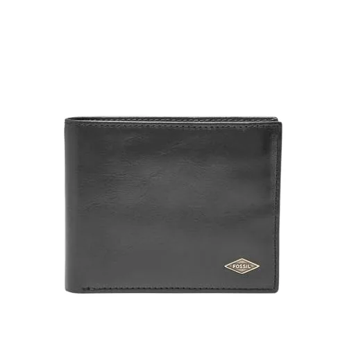 Fossil ▫️ Carteira para homem Ryan, em pele preta dobrável, 10,8 cm de comprimento x 1,91 cm de largura x 8,89 cm de altura ML3729001 3