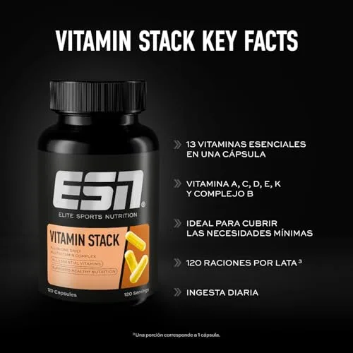 ESN ▫️ Vitamin Stack, cápsulas multivitamínicas, 120 unidades 3