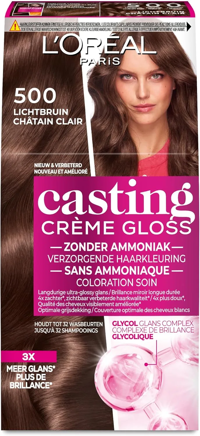 L'Oreal Paris ▫️ L’Oréal Paris Casting Crème Gloss 500 Café Lungo - Coloração capilar castanha - Coloração capilar (Castanho, Café Lungo, Bélgica, 73 mm, 83 mm, 170 mm)