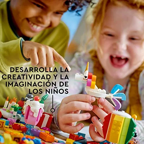 LEGO ▫️ 11029 Classic Caixa Criativa: Festa, Peças para jogos de mesa em família, Brinquedo para meninos e meninas a partir dos 5 anos, 12 mini-construções, carro, ursinho de peluche, unicórnio, ideia para presente 6
