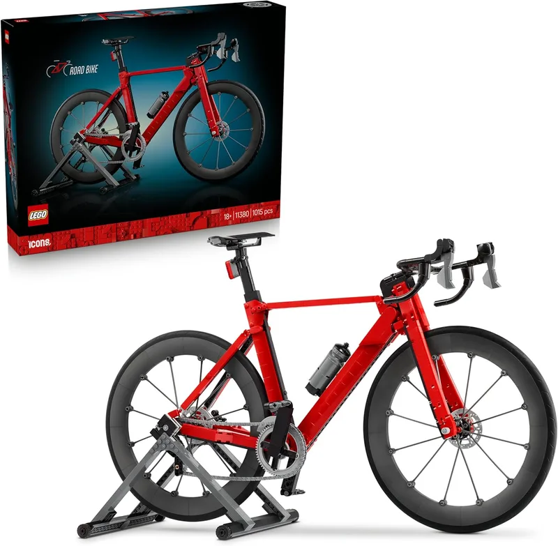LEGO ▫️ Icons Bicicleta de Estrada - Kit de construção para adultos fãs de ciclismo - Pneus de borracha e suporte para a roda traseira - Decoração de secretária - Presente para ciclistas - 11380