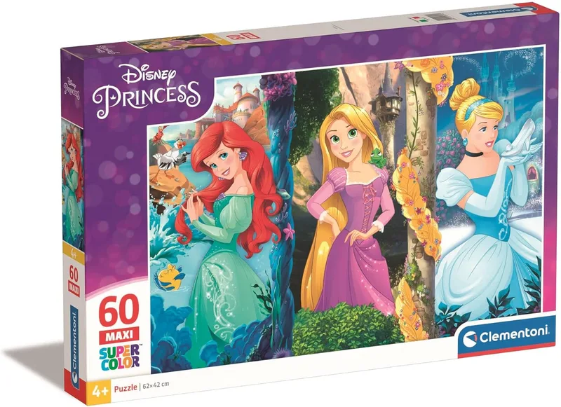 Clementoni ▫️ Maxi Puzzle de 60 peças Princess (26416)