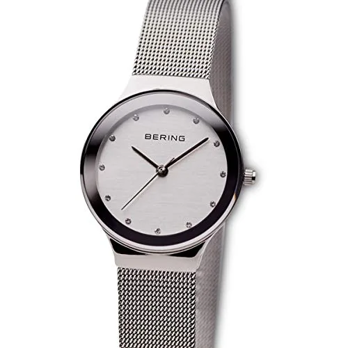 BERING ▫️ 12934 Relógio de quartzo para mulher com caixa em aço inoxidável de 34 mm e mostrador, bracelete milanesa, vidro de safira e resistência à água de 3 ATM 2