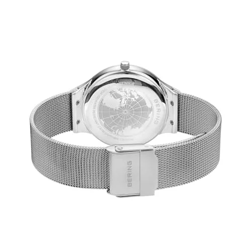 BERING ▫️ 12934 Relógio de quartzo para mulher com caixa em aço inoxidável de 34 mm e mostrador, bracelete milanesa, vidro de safira e resistência à água de 3 ATM 5